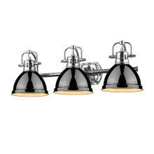 Golden 3602-BA3 CH-BK - Yep by Golden Lighting Duncan 3-light Vanity in Chrome and Black shade